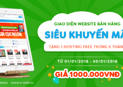 Mua website 1 triệu tặng 1 Hosting Free trong 6 tháng
