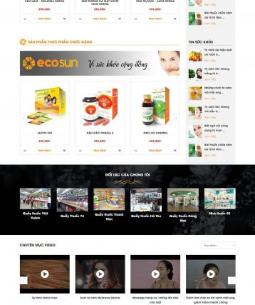 Mẫu website thực phẩm chức năng Ecosun