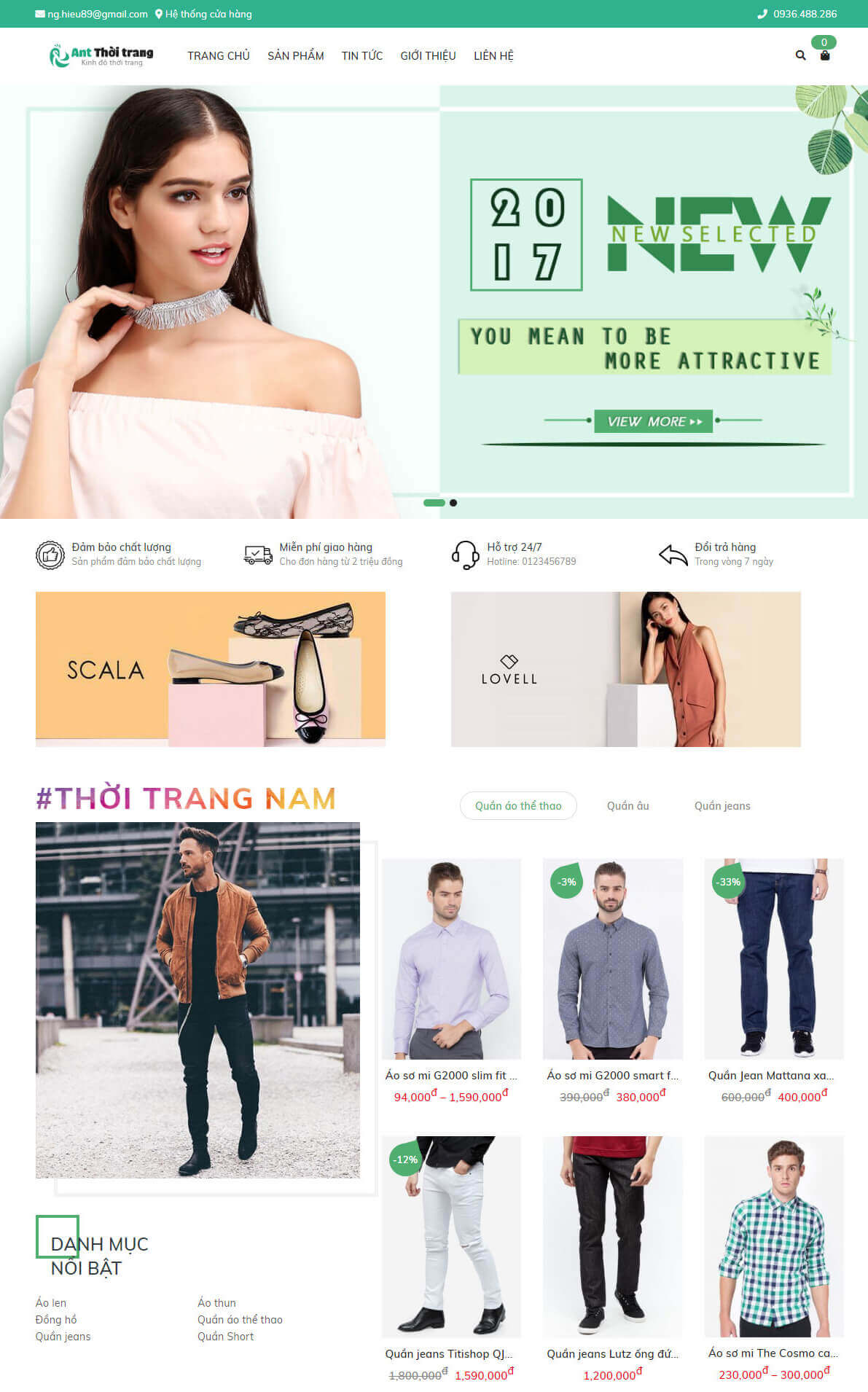 Mẫu website thời trang | e-web.vn